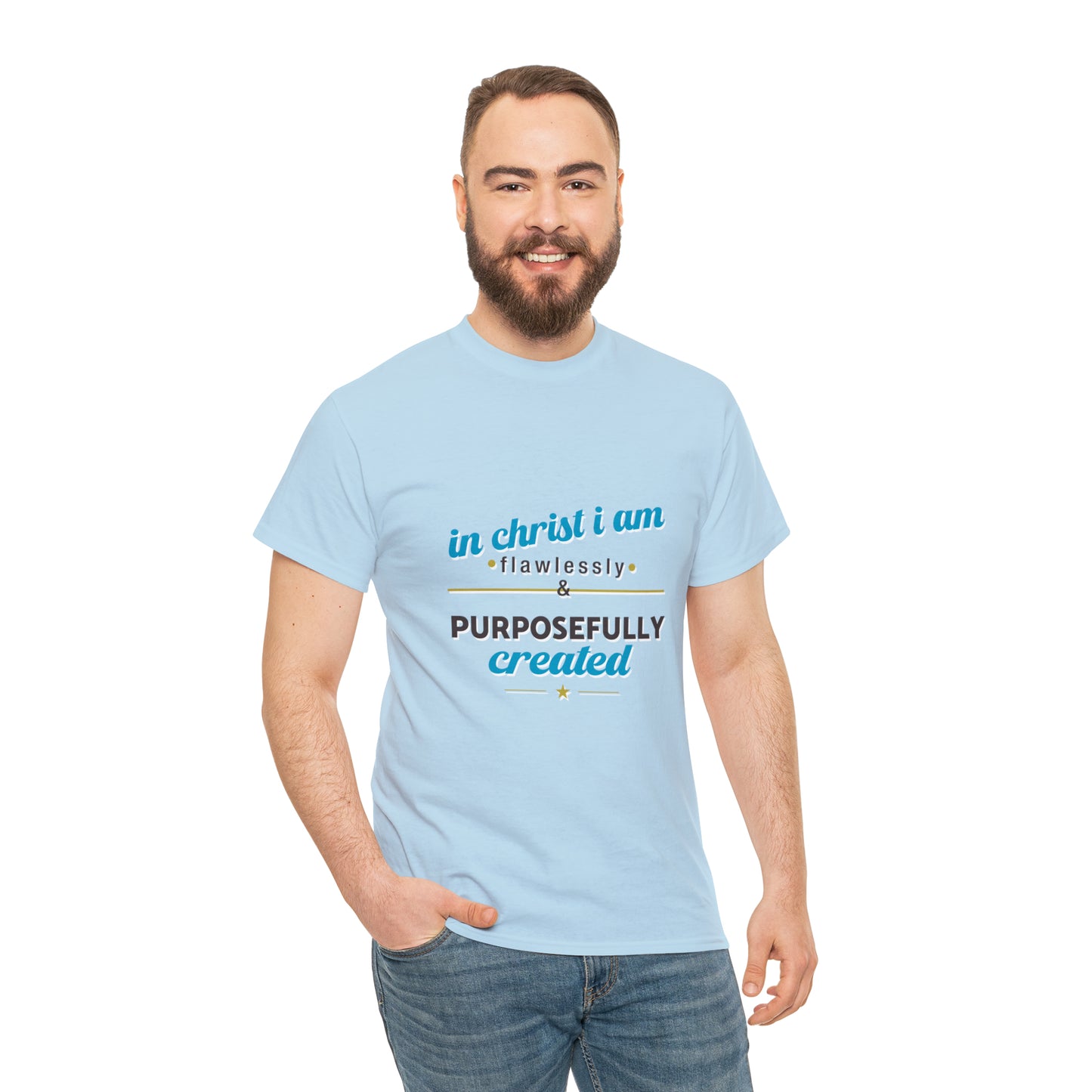 In Christ I Am Flawlessly & Purposefully Created Unisex Heavy Cotton Tee