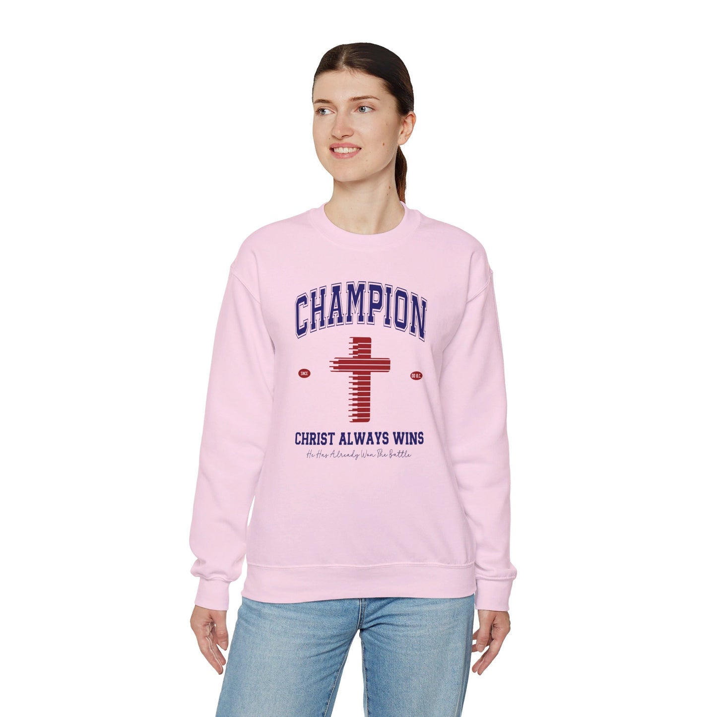 Champion Christ Always Wins Unisex Heavy Blend™ Crewneck Christian Sweatshirt