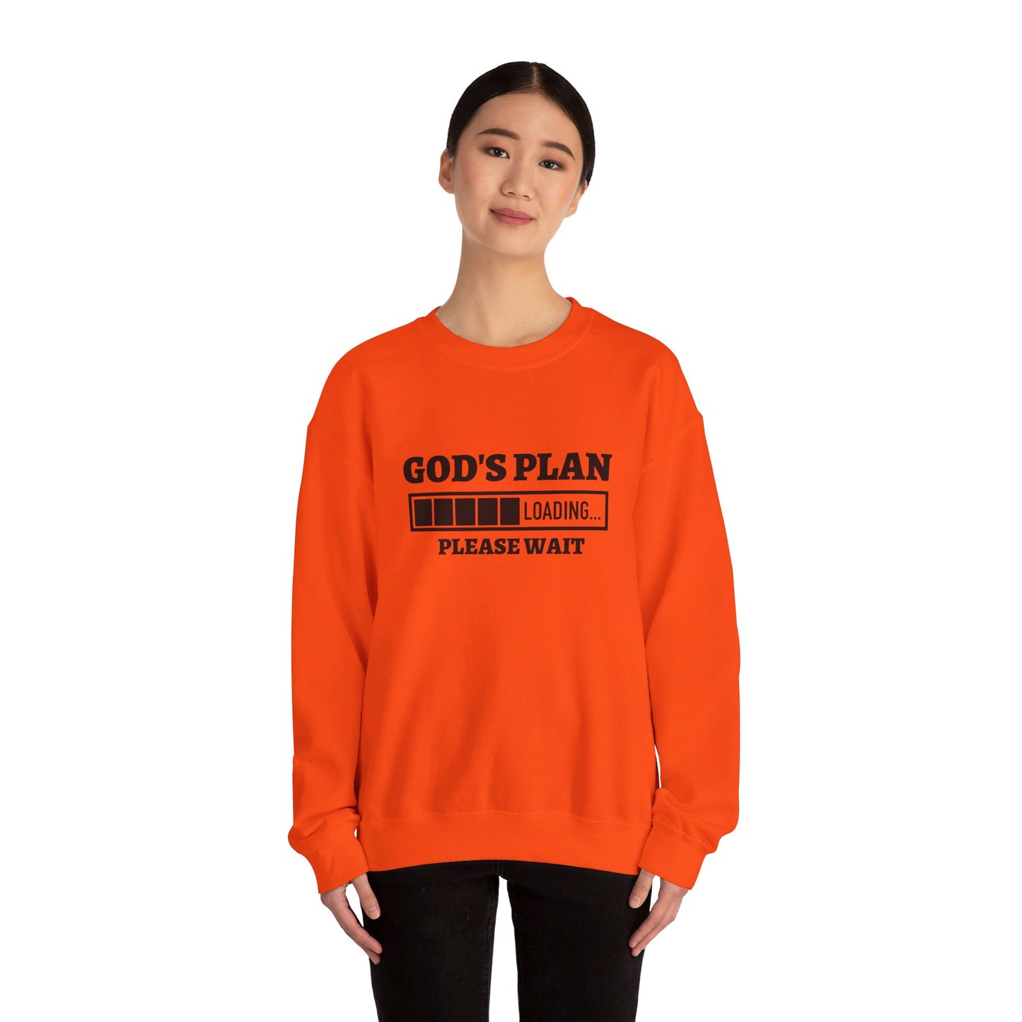 God's Plan Loading Unisex Heavy Blend™ Crewneck Christian Sweatshirt