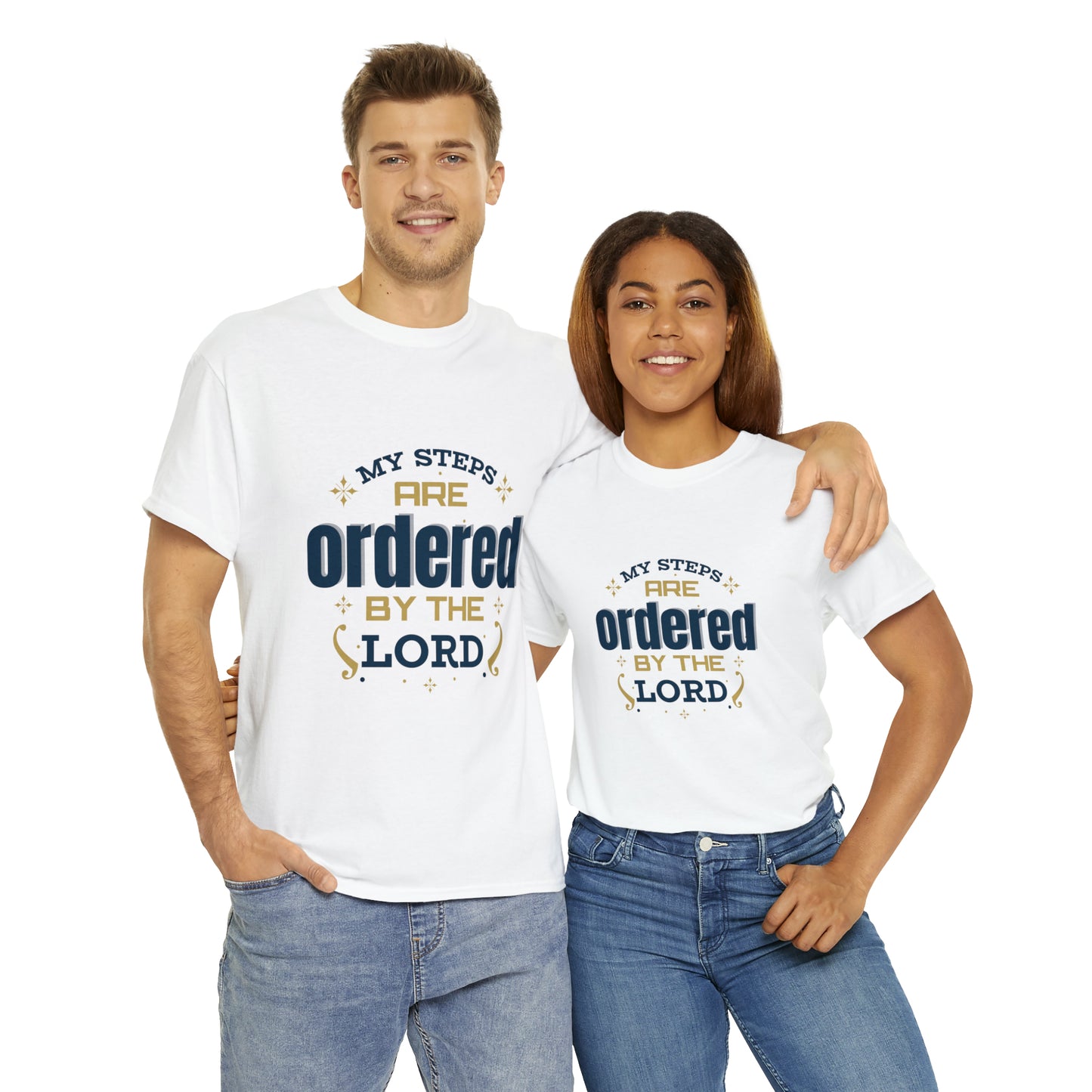 My Steps Are Ordered By The Lord Unisex Heavy Cotton Tee