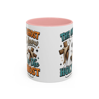 Accent Mug — "The Only Ghost I Know Is the Holy Ghost" Christian Halloween Coffee Cup