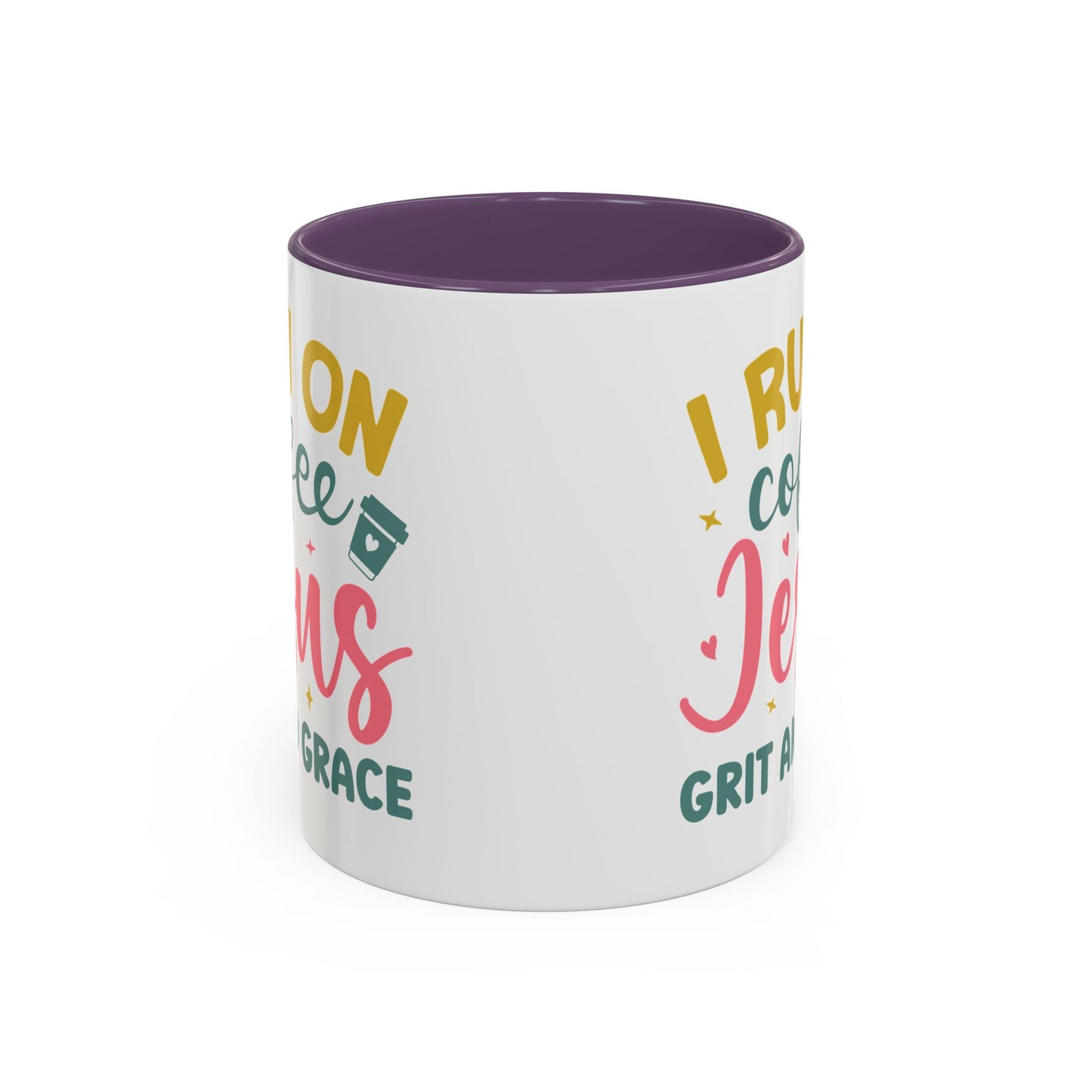 Inspirational Coffee Accent Mug - "I Run on Coffee & " - Perfect Gift for Faith & Coffee Lovers