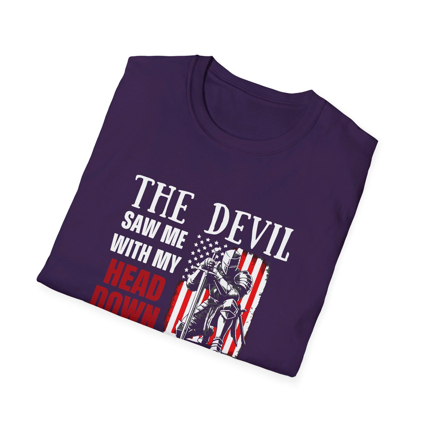 The Devil Saw Me With My Head Down And Thought He'd Won Until I Said Amen American Patriotic Flag Unisex Christian T-shirt