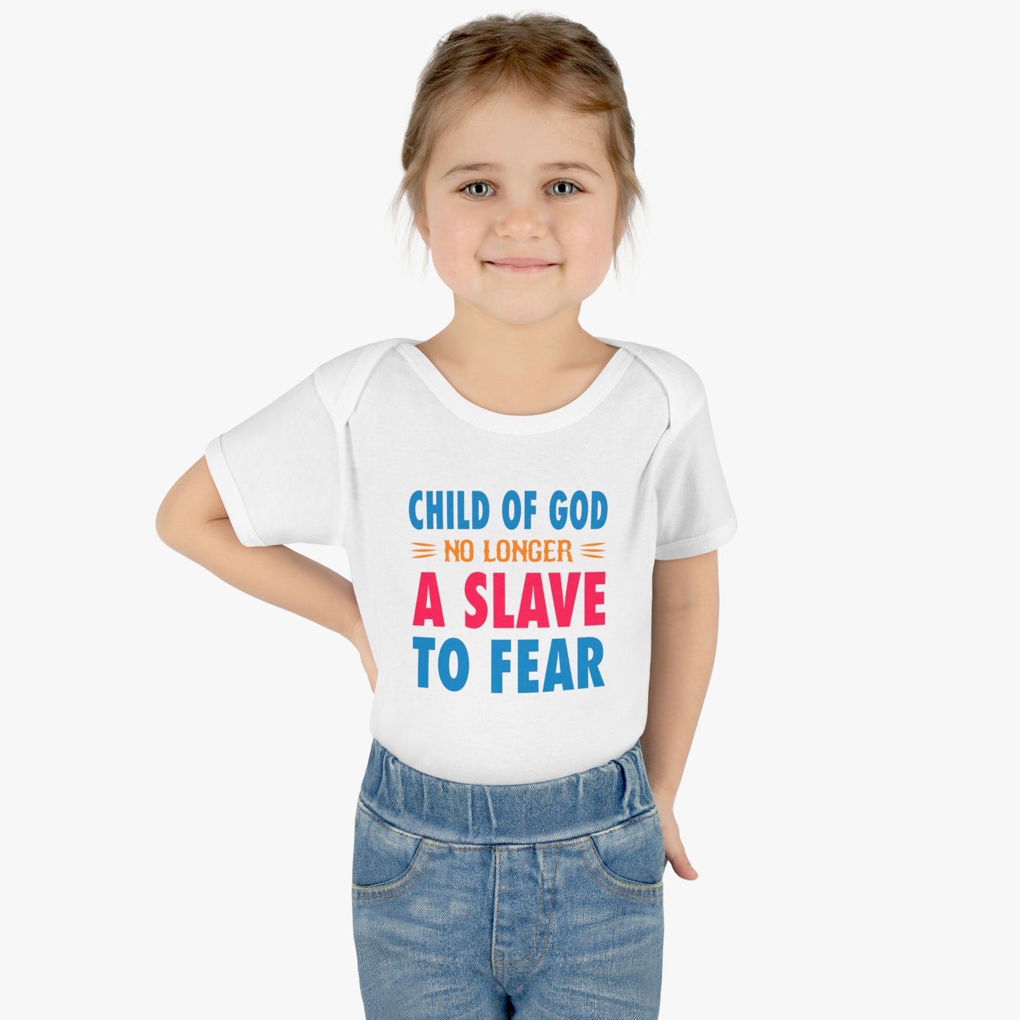 Child Of God No Longer A Slave To Fear Christian Baby Onesie Printify