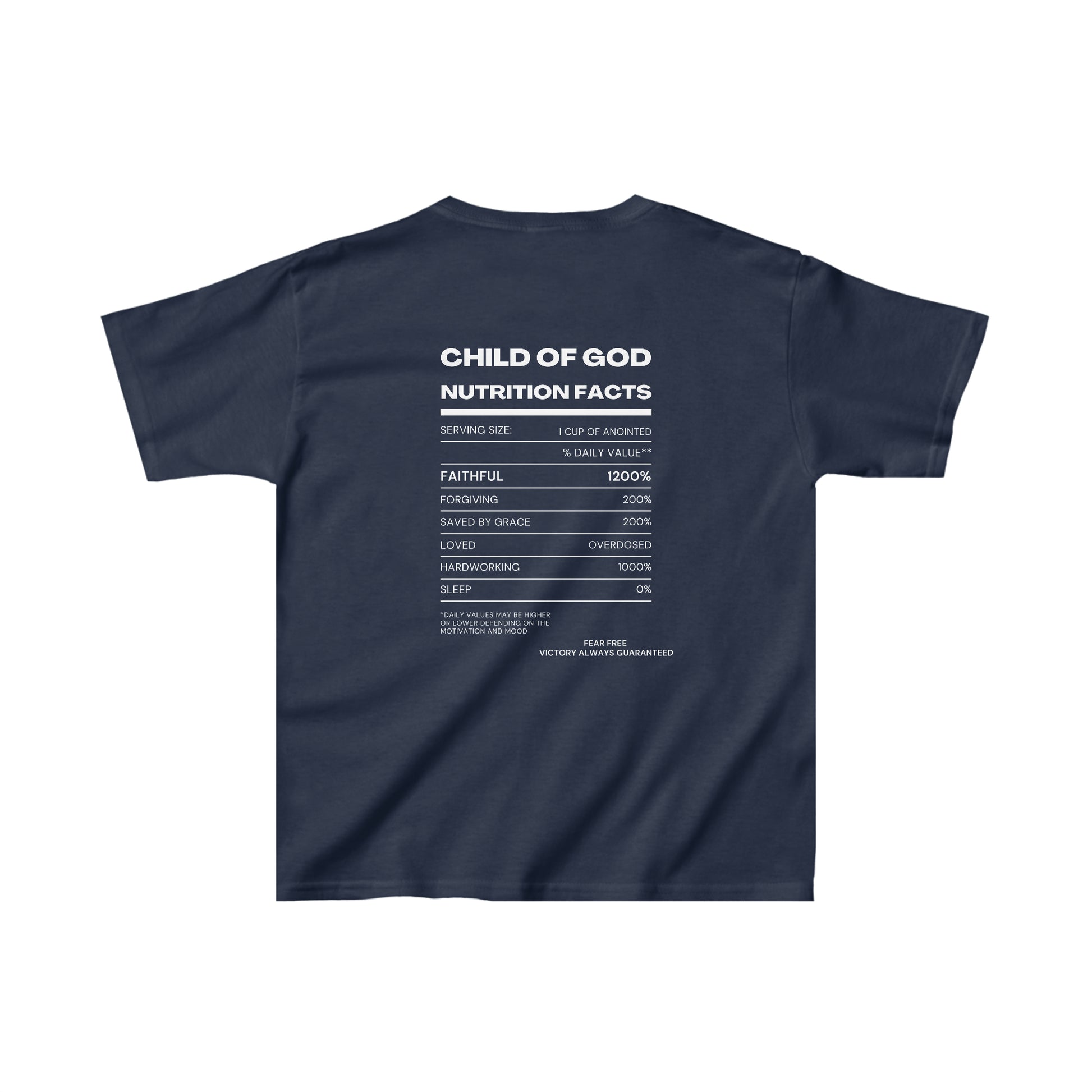 Child Of God Nutrition Facts  Youth Christian T-Shirt Printify