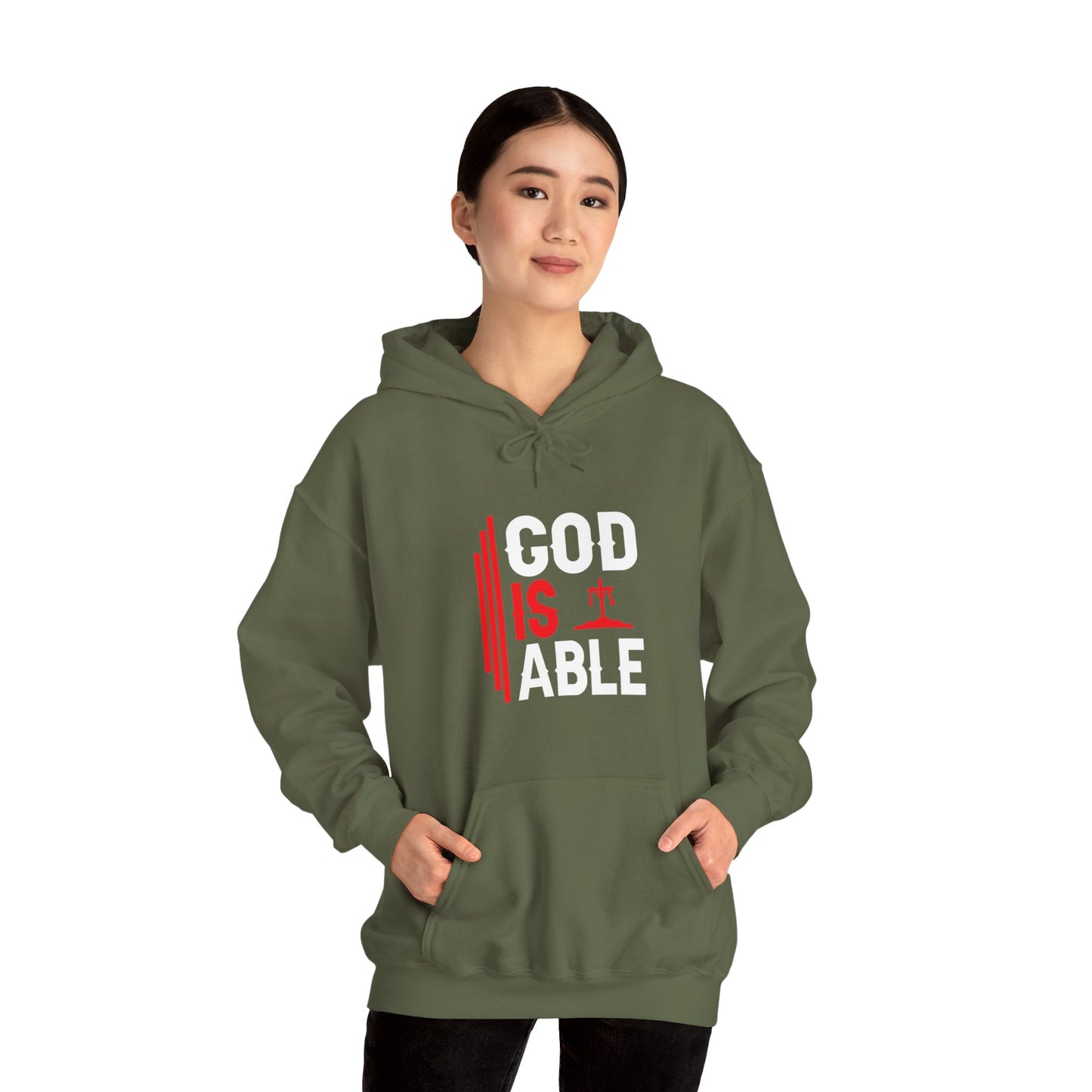 God Is Able Unisex Christian Hooded Pullover Sweatshirt