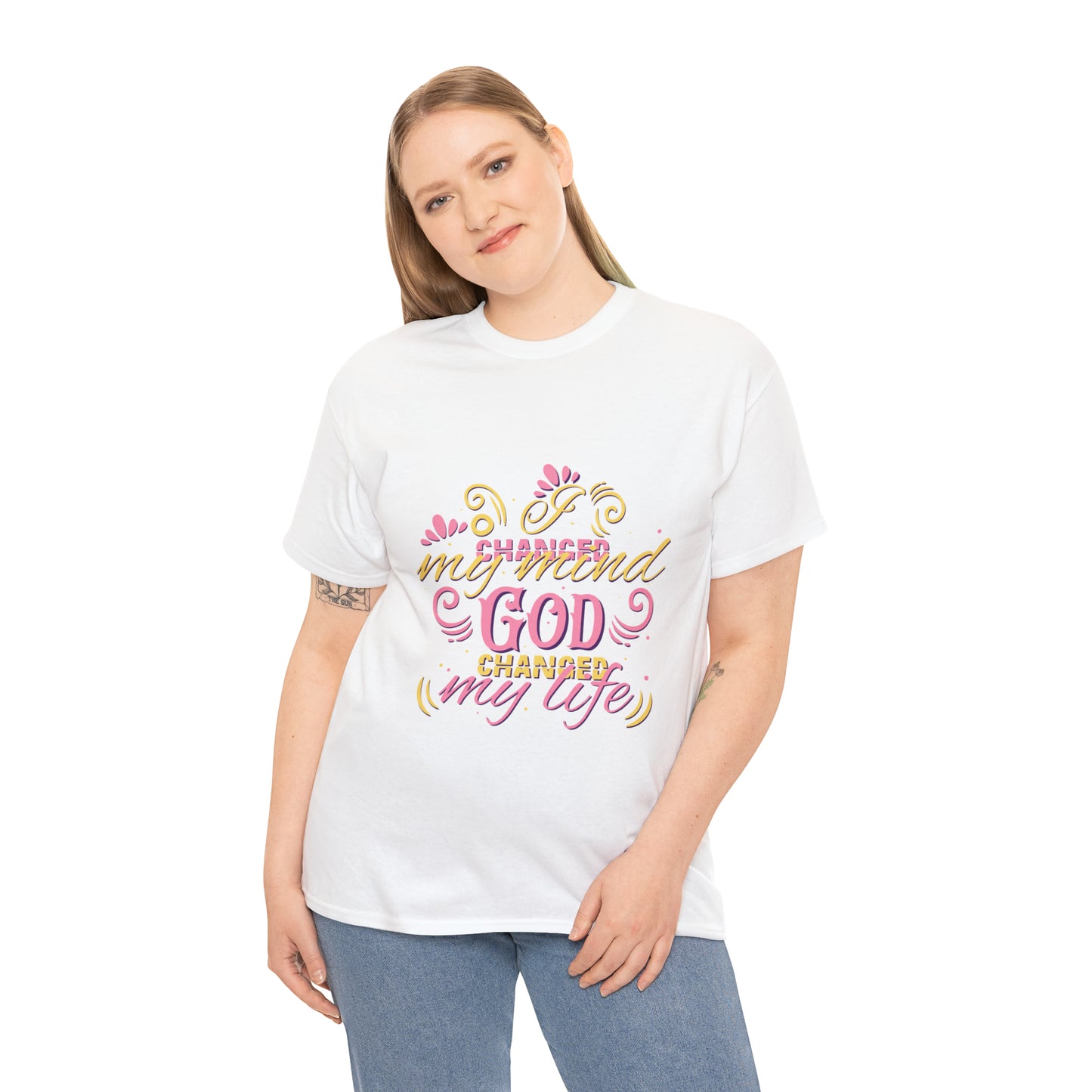 I Changed My Mind God Changed My Life Unisex Heavy Cotton Tee