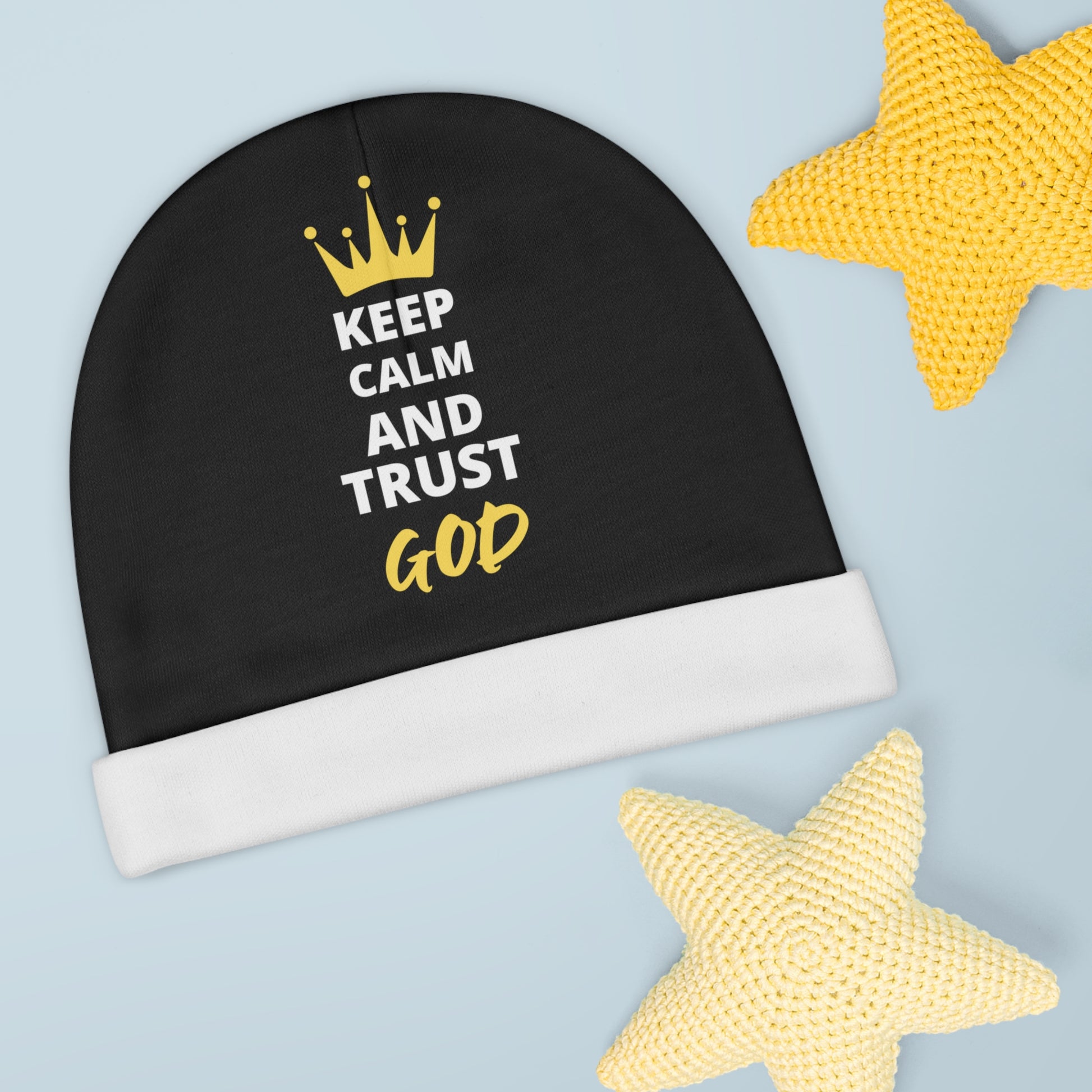 Keep Calm And Trust God Baby Beanie (AOP) Printify