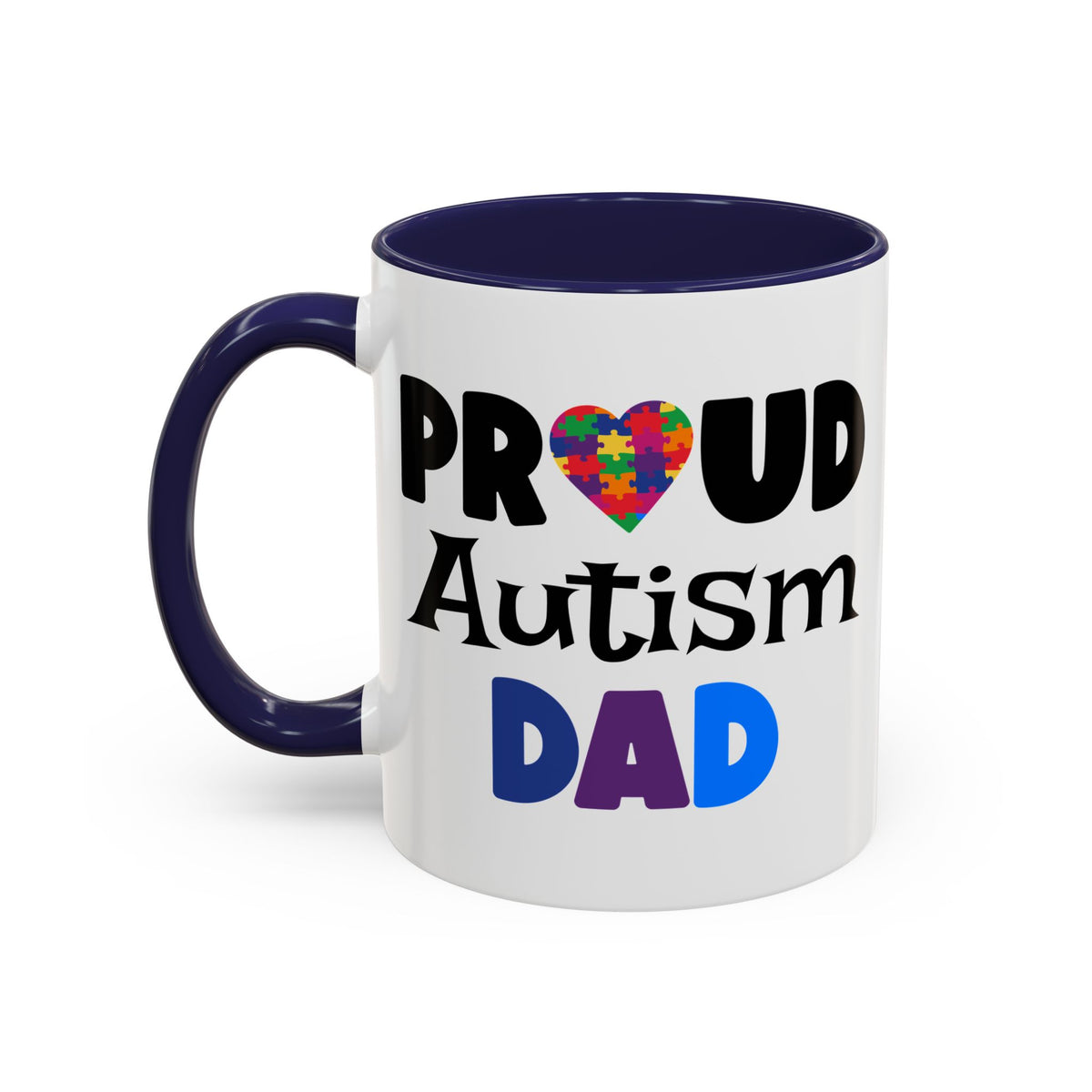 Proud Autism Dad Accent Coffee Mug - Perfect Gift for Fathers