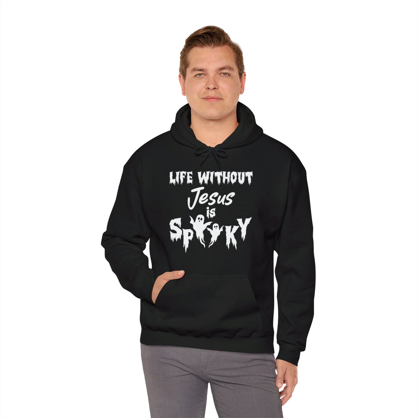 Life Without Jesus Is Spooky Unisex Christian Pullover Hooded Sweatshirt