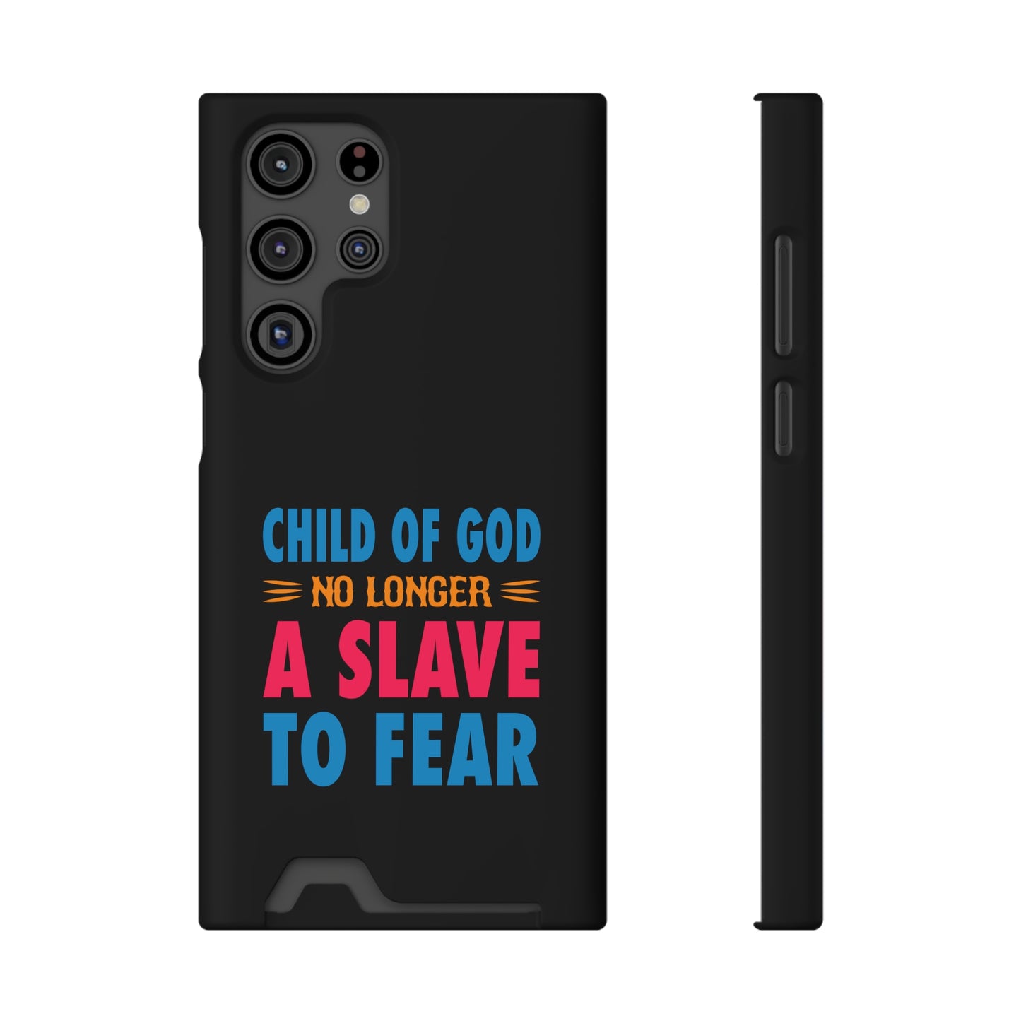 Child Of God No Longer A Slave To Fear Christian Phone Case With Card Holder Printify