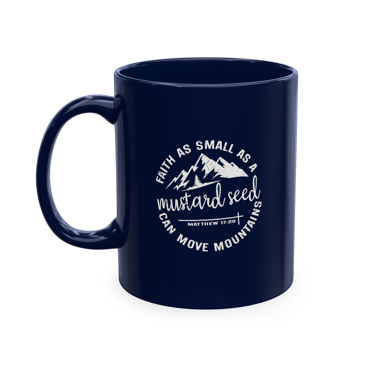 Mustard Christian Ceramic Mug — "Faith as Small as a Mustard Seed" Inspirational Coffee Cup