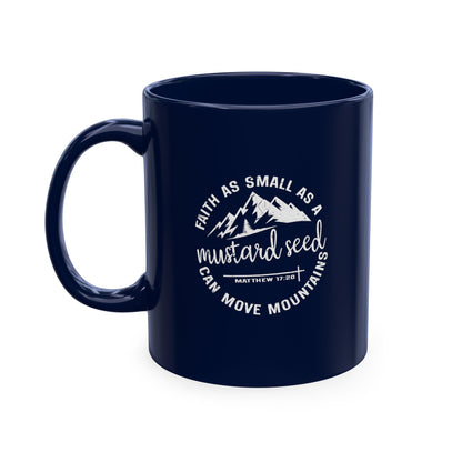 Mustard Christian Ceramic Mug — "Faith as Small as a Mustard Seed" Inspirational Coffee Cup