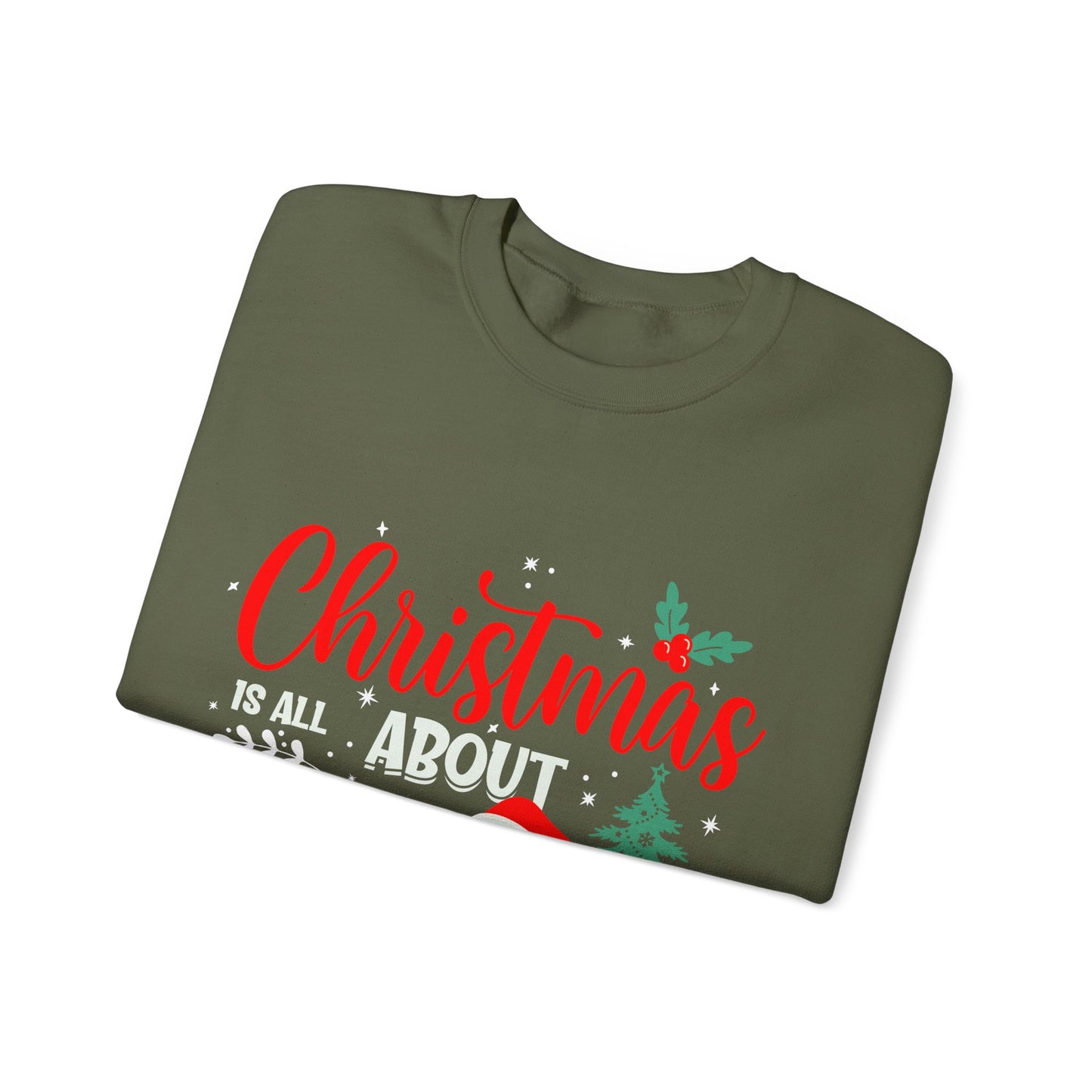 Christmas Is All About Jesus (Christmas Themed) Unisex Heavy Blend™ Crewneck Christian Sweatshirt