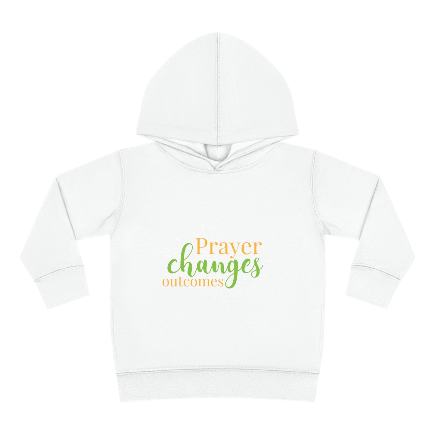 Prayer Changes Outcomes Toddler Christian Pullover Fleece Hoodie Printify