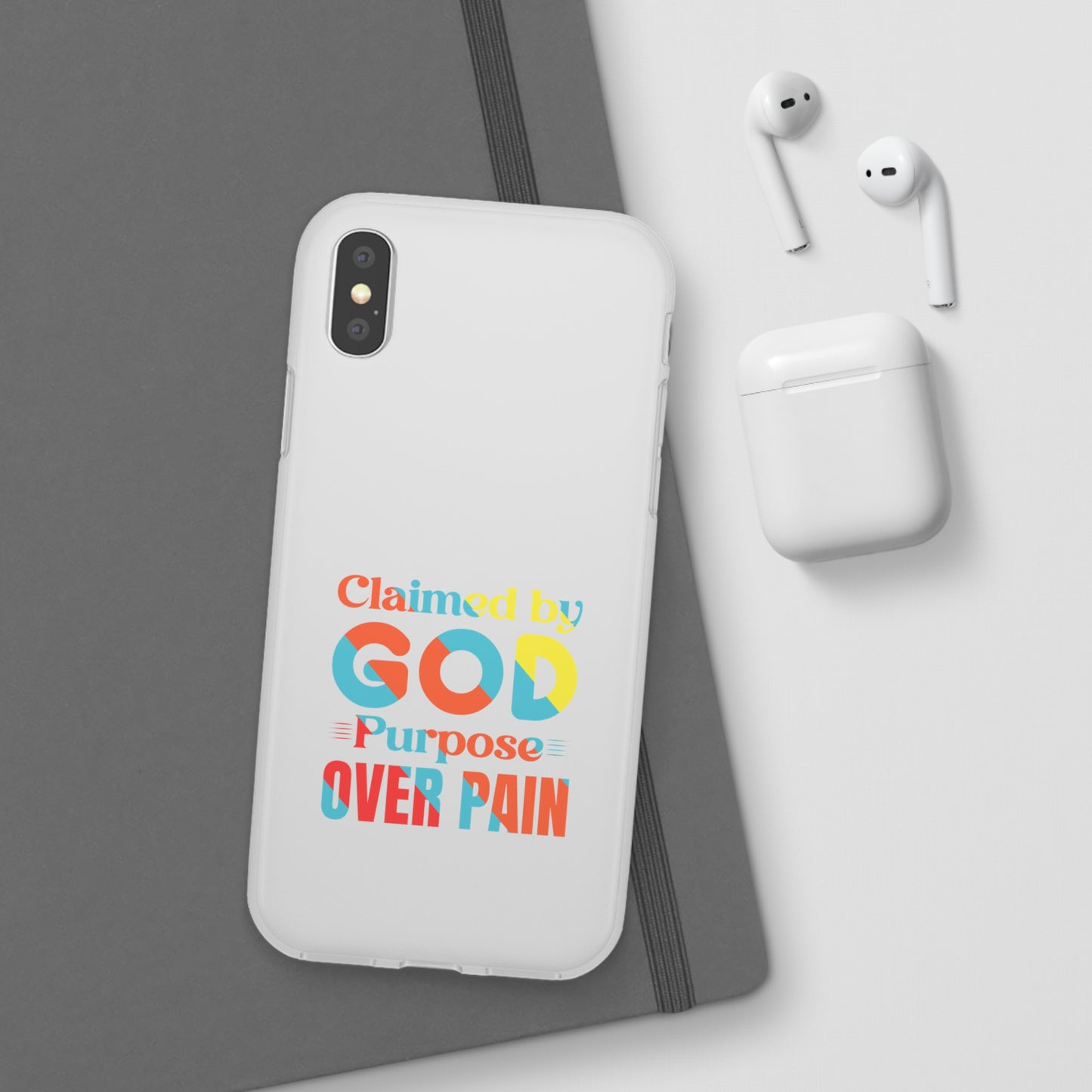 Claimed By God Purpose Over Pain Christian Flexi Phone Case Printify