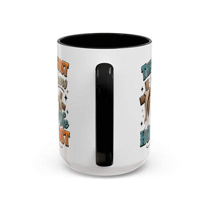 Accent Mug — "The Only Ghost I Know Is the Holy Ghost" Christian Halloween Coffee Cup