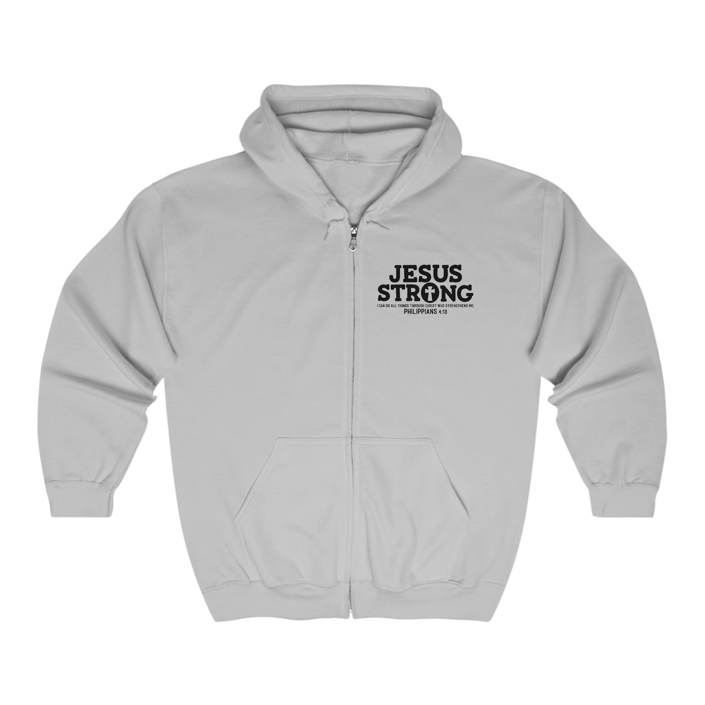 Jesus Strong I Can Do All Things Unisex Heavy Blend Full Zip Hooded Sweatshirt