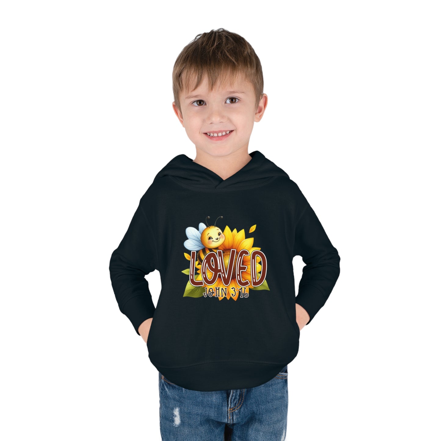 John 3:16 Loved Christian Toddler Pullover Fleece Hooded Sweatshirt