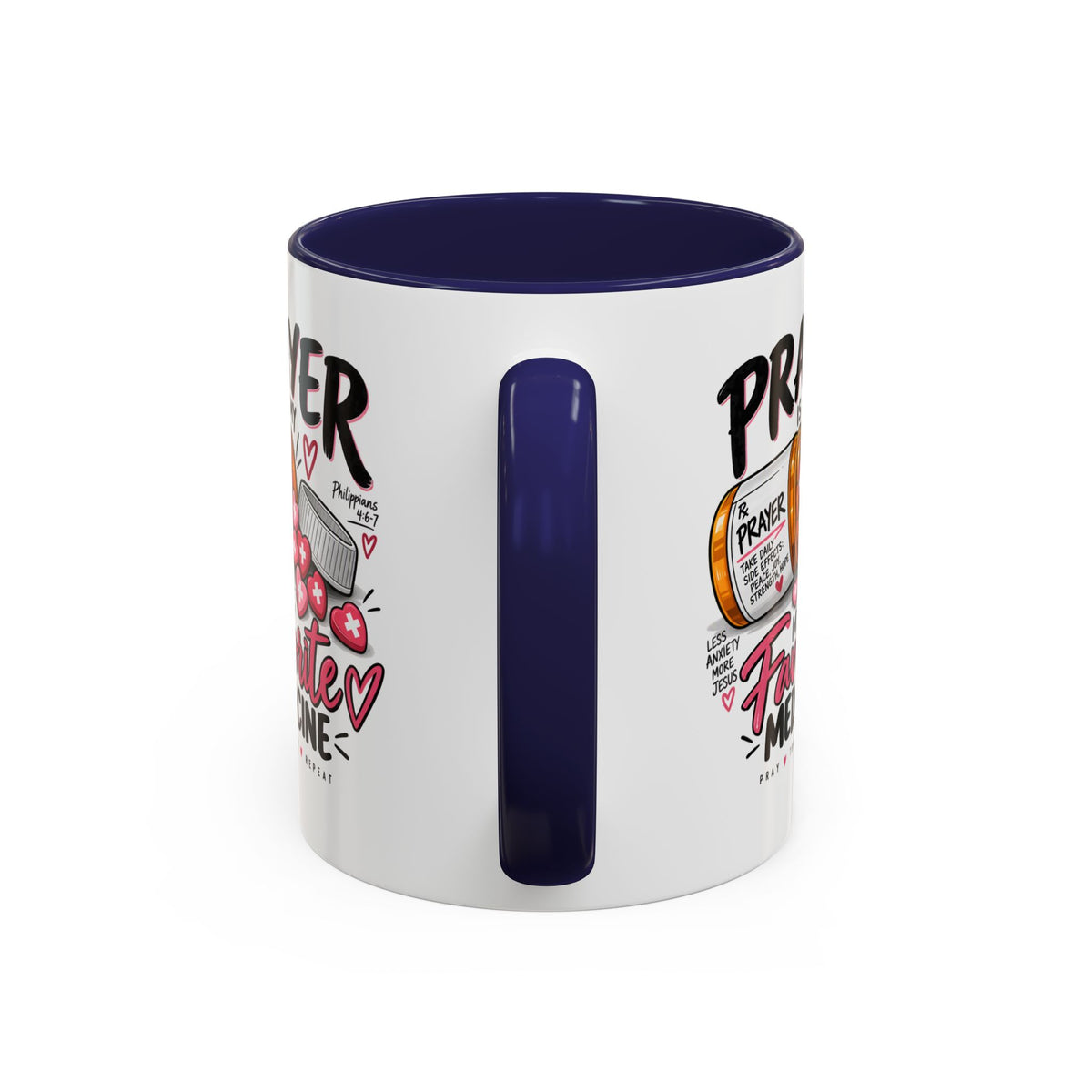 Prayer Is My Favorite Medicine Accent Coffee Mug – Inspirational Religious Gift
