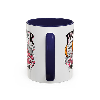 Prayer Is My Favorite Medicine Accent Coffee Mug – Inspirational Religious Gift
