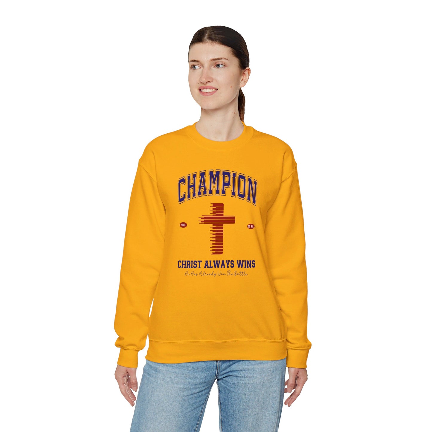 Champion Christ Always Wins Unisex Heavy Blend™ Crewneck Christian Sweatshirt