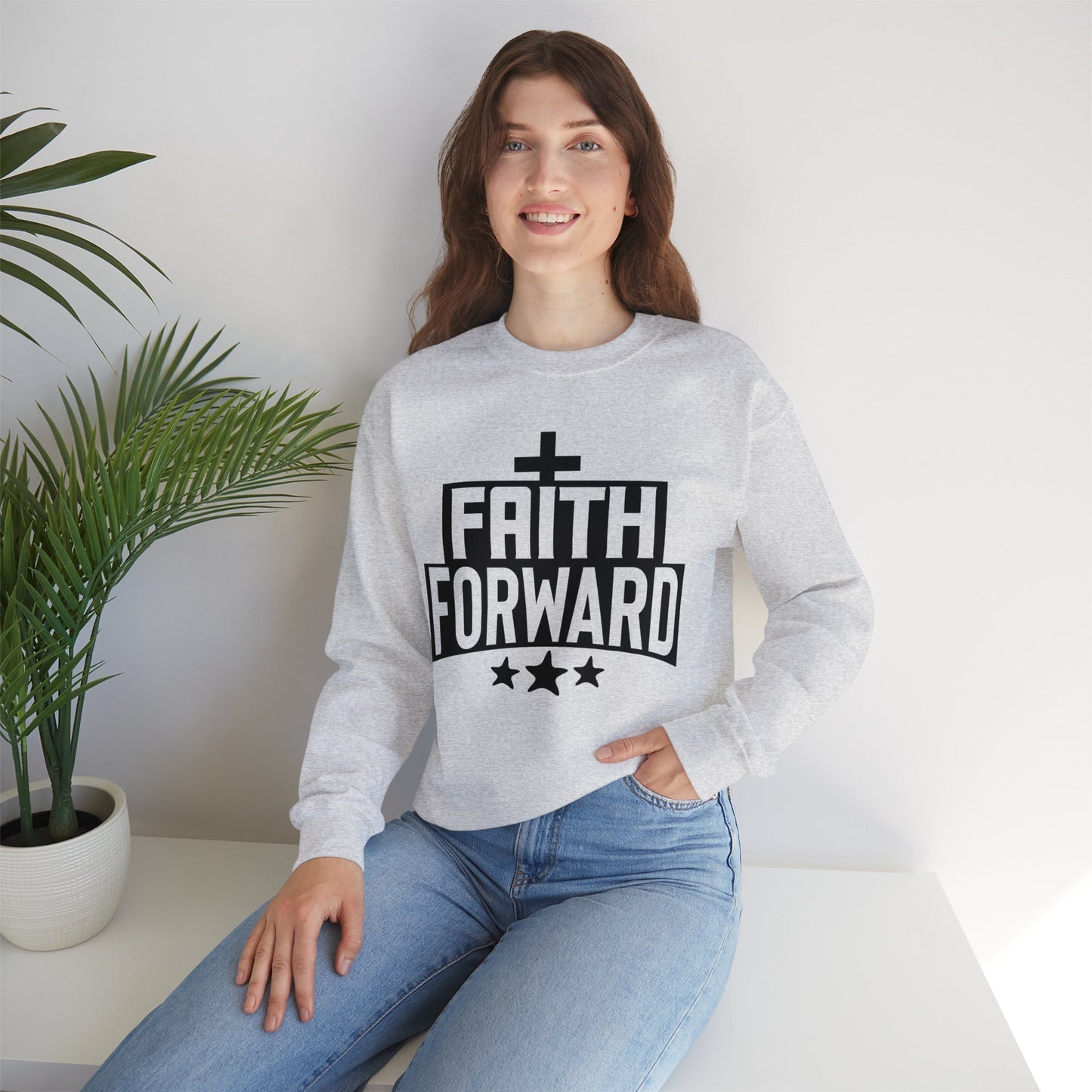 Faith Forward  Unisex Heavy Blend™ Crewneck Christian Sweatshirt