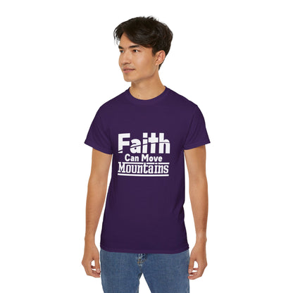 Faith Can Move Mountains Unisex Christian Ultra Cotton Tee Printify