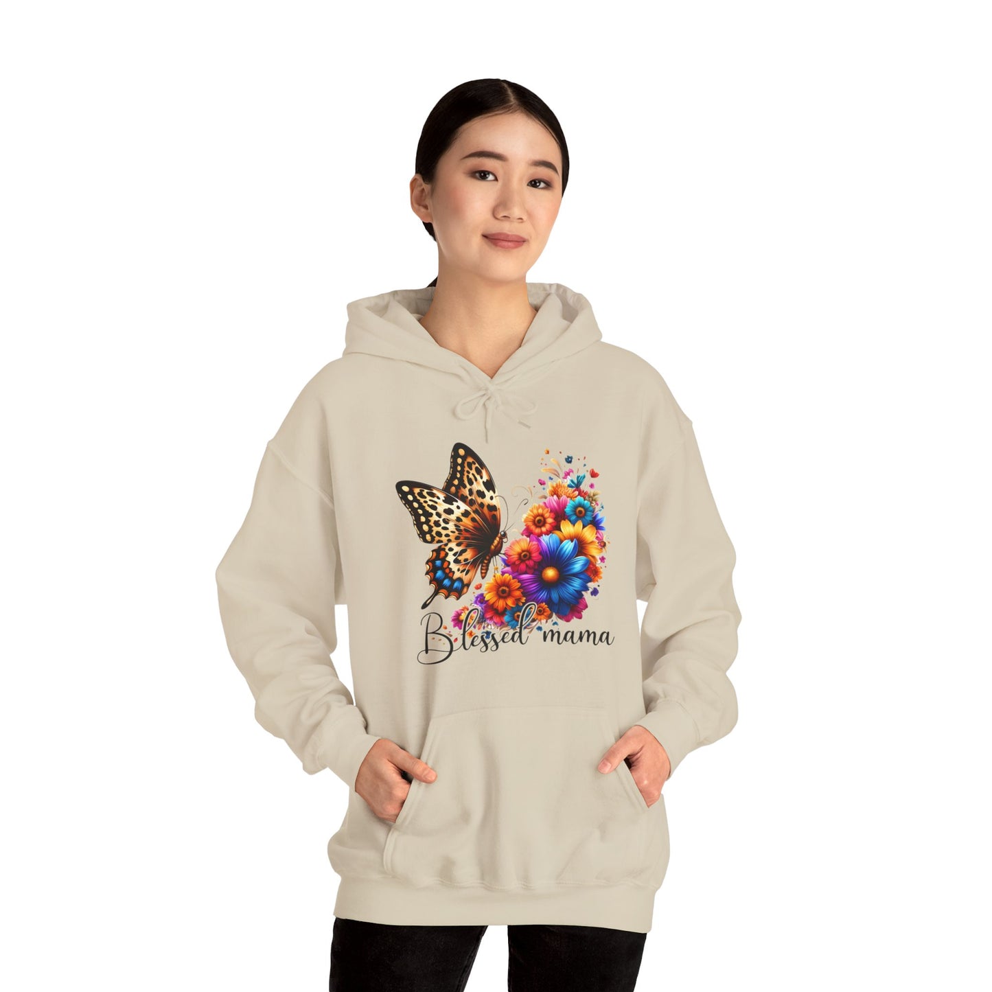 Blessed Mama Women's Christian Hooded Pullover Sweatshirt