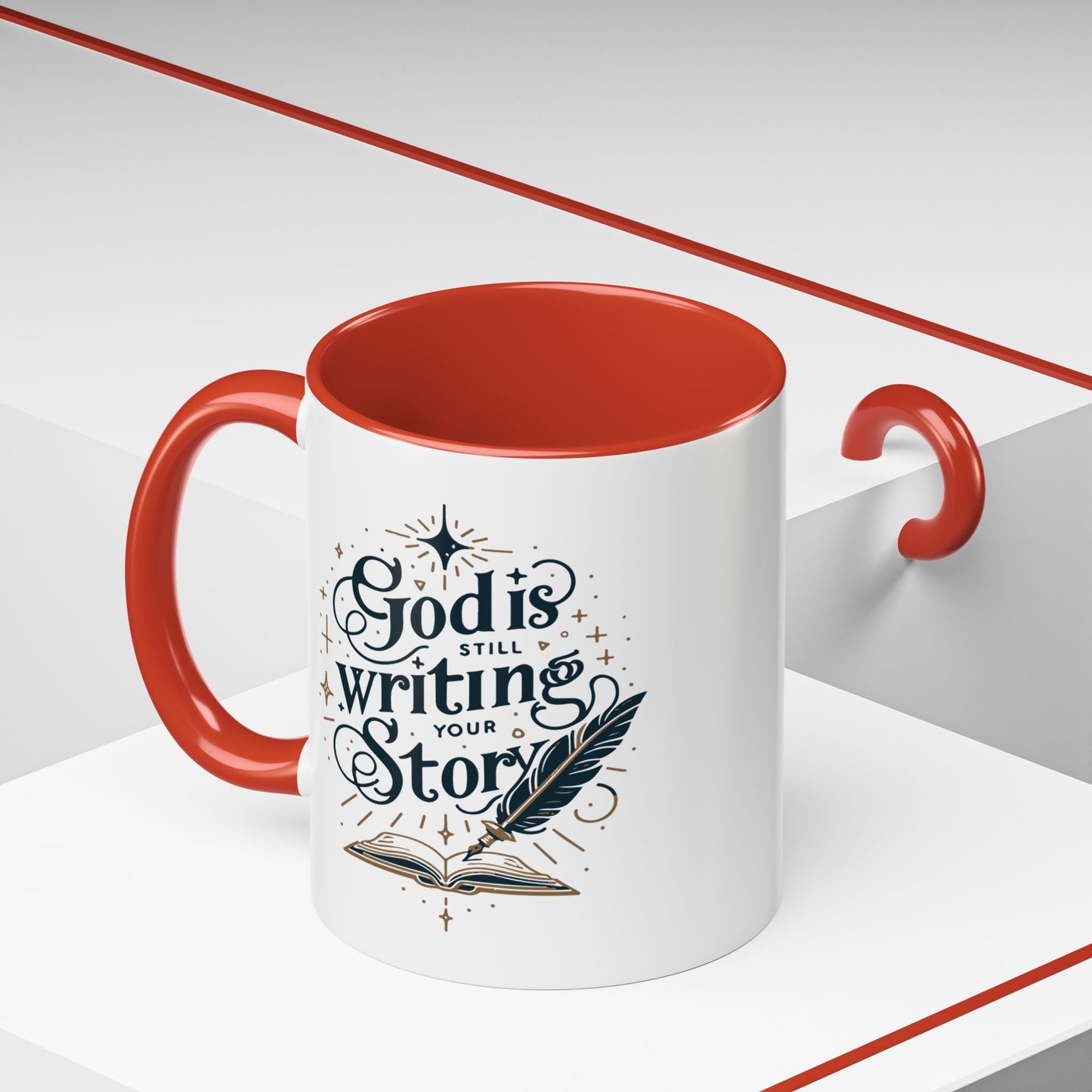 Christian Ceramic Mug- God Is Still Writing Your Story Accent Coffee Mug (11, 15oz)