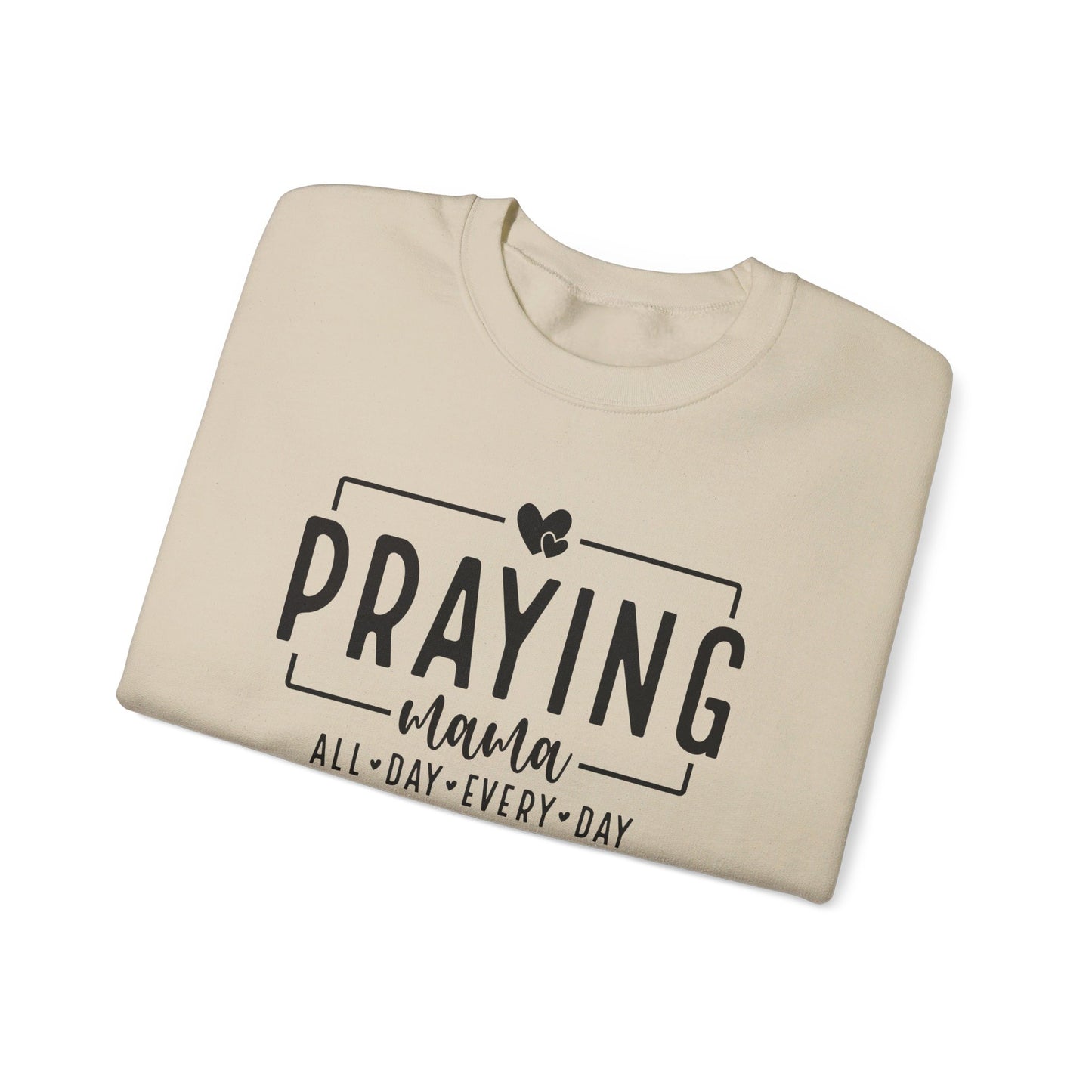 Praying Mama All Day Every Day Women's Heavy Blend™ Crewneck Christian Sweatshirt