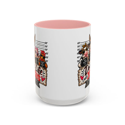 Doin’ Life with Jesus farm animal mugshot Christian mug, view 4