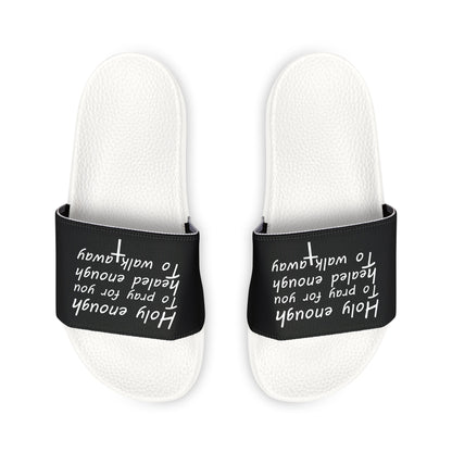 Motivational Men's Christian Removable-Strap Sandals - 'Holy Enough'