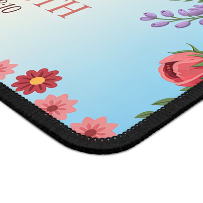 Floral Inspirational Gaming Mouse Pad - Joy of the Lord - Nehemiah 8:10