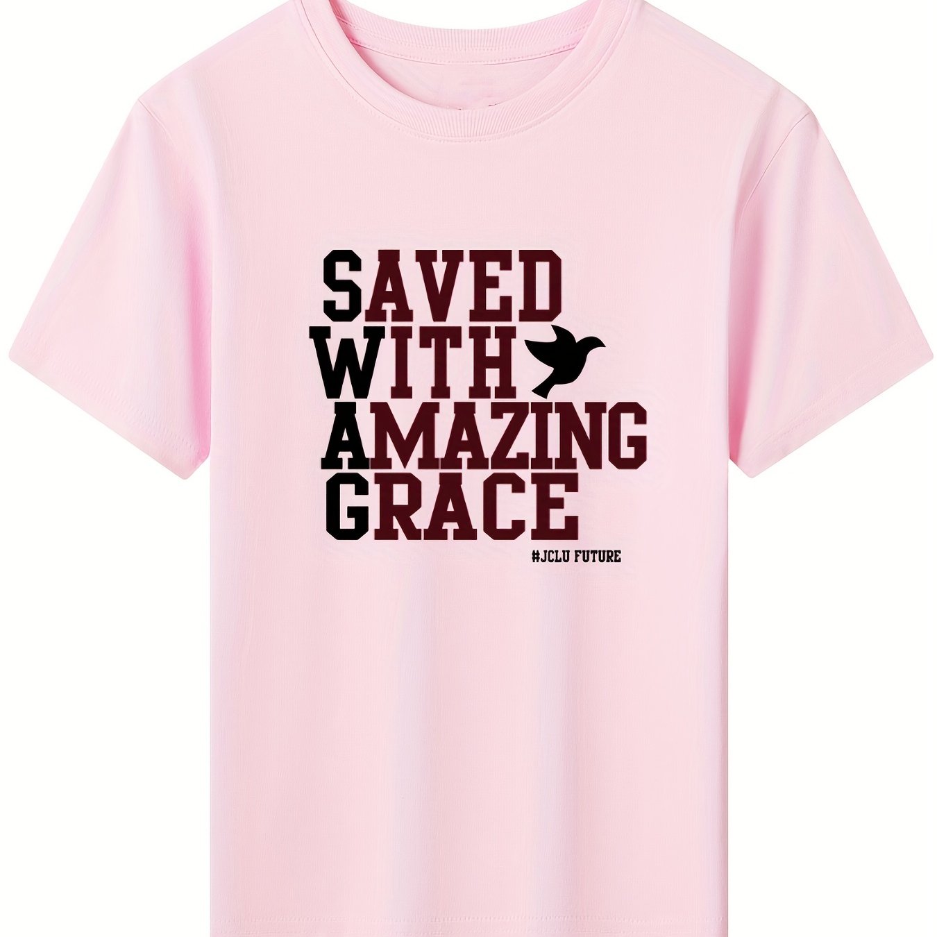 SAVED WITH AMAZING GRACE  Youth Christian T-shirt claimedbygoddesigns