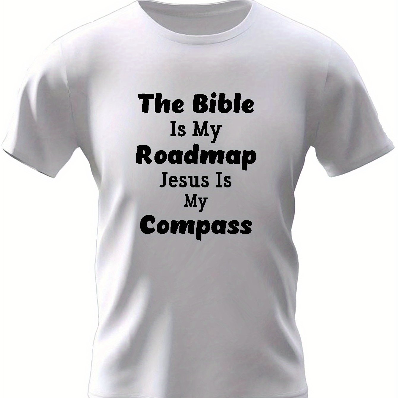 The Bible Is My Roadmap And Jesus Is My Compass  Men's Christian T-shirt claimedbygoddesigns