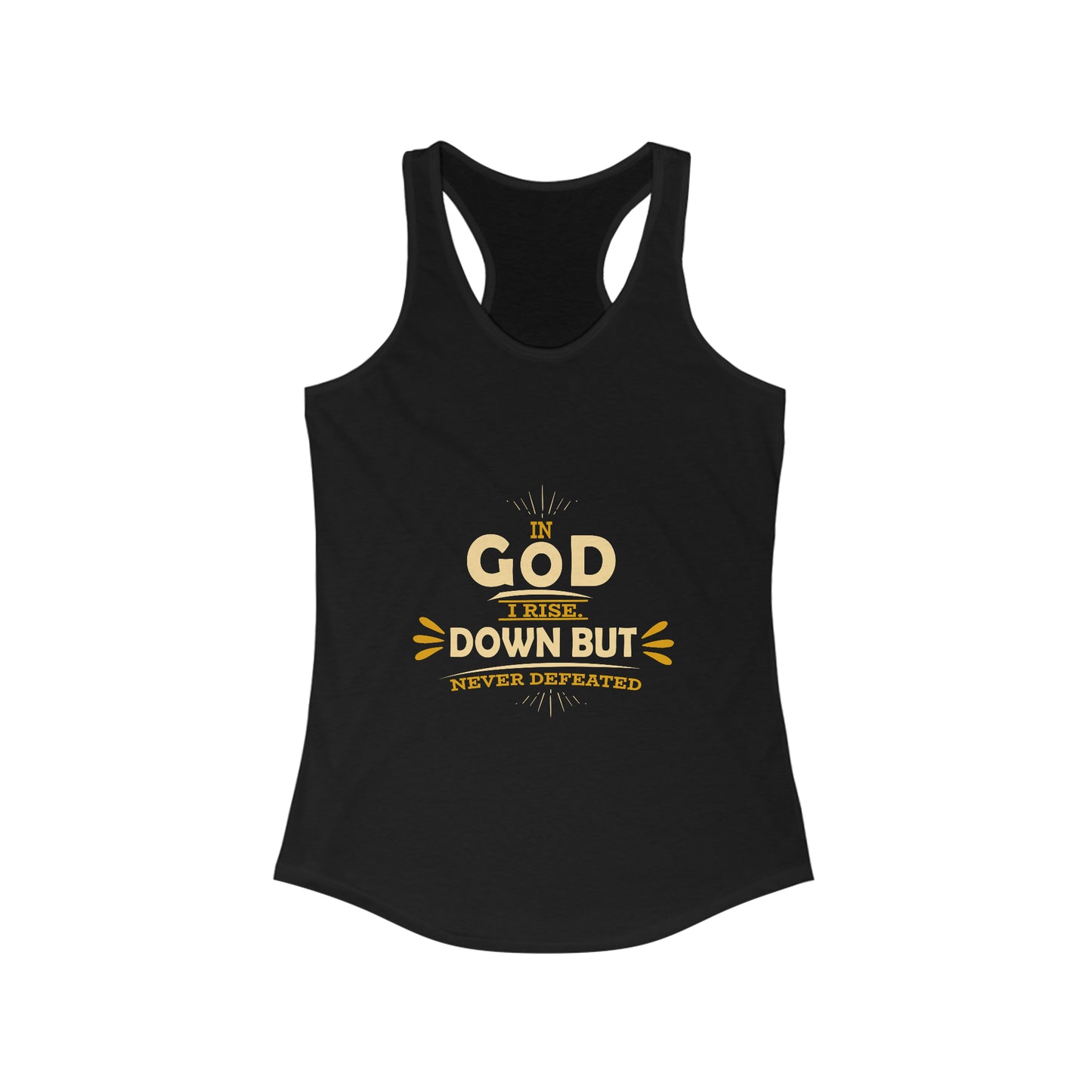 In God I Rise Down But Never Defeated  Slim Fit Tank-top