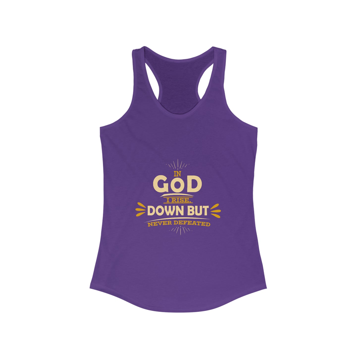 In God I Rise Down But Never Defeated  Slim Fit Tank-top