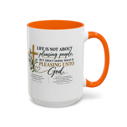 Christian Coffee Mug – "Pleasing Unto God" Inspirational Accent Mug (11/15oz)