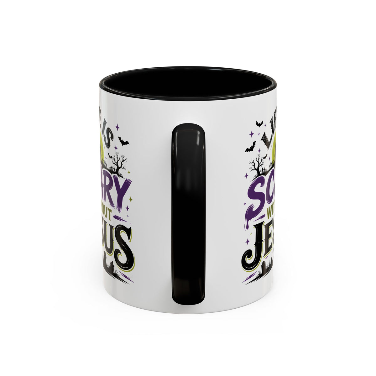 Coffee Mug — “Life Is Scary Without Jesus” Halloween Christian Accent Mug (11/15oz)
