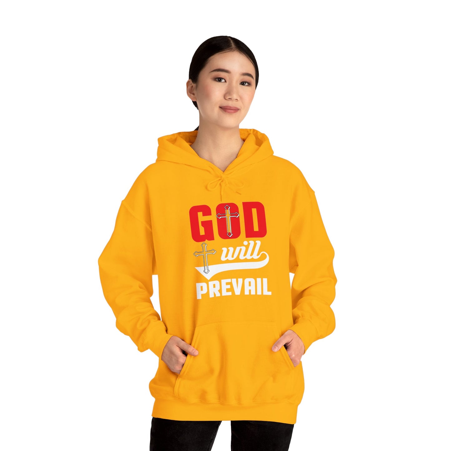 God Will Prevail Unisex Christian Hooded Pullover Sweatshirt