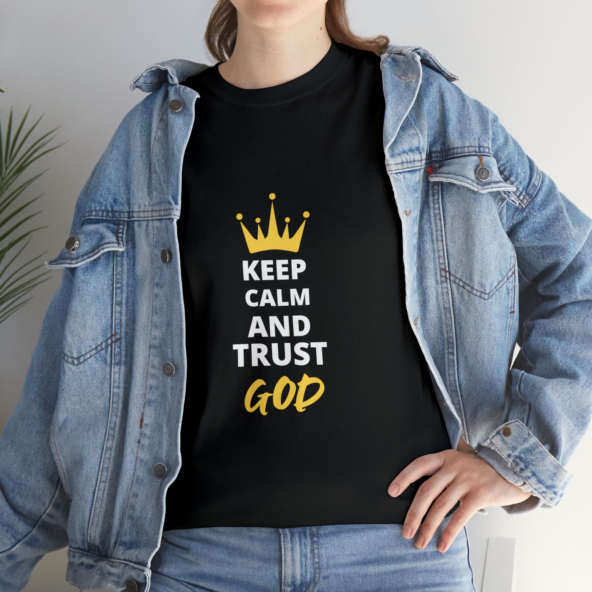 Keep Calm And Trust God Unisex Heavy Cotton Tee Printify