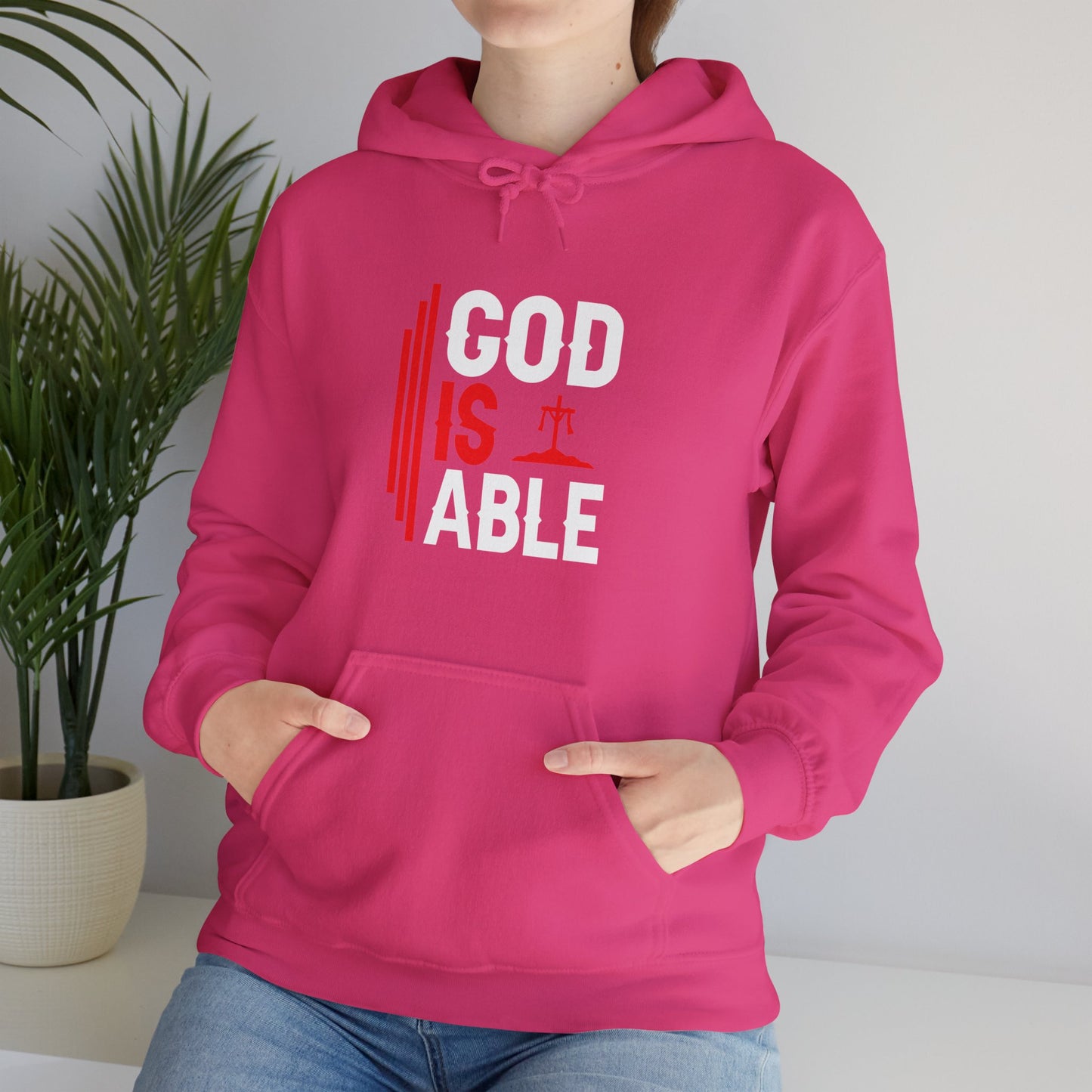 God Is Able Unisex Christian Hooded Pullover Sweatshirt