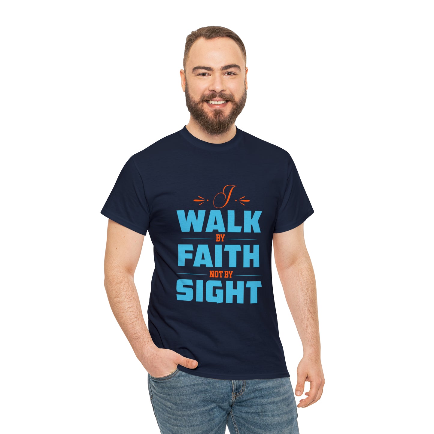 I Walk By Faith & Not By Sight Unisex Heavy Cotton Tee