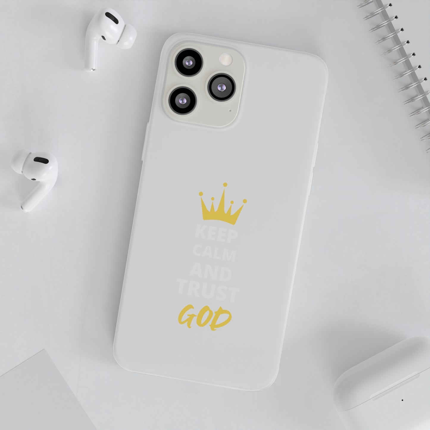 Keep Calm And Trust God Christian Flexi Phone Case Printify