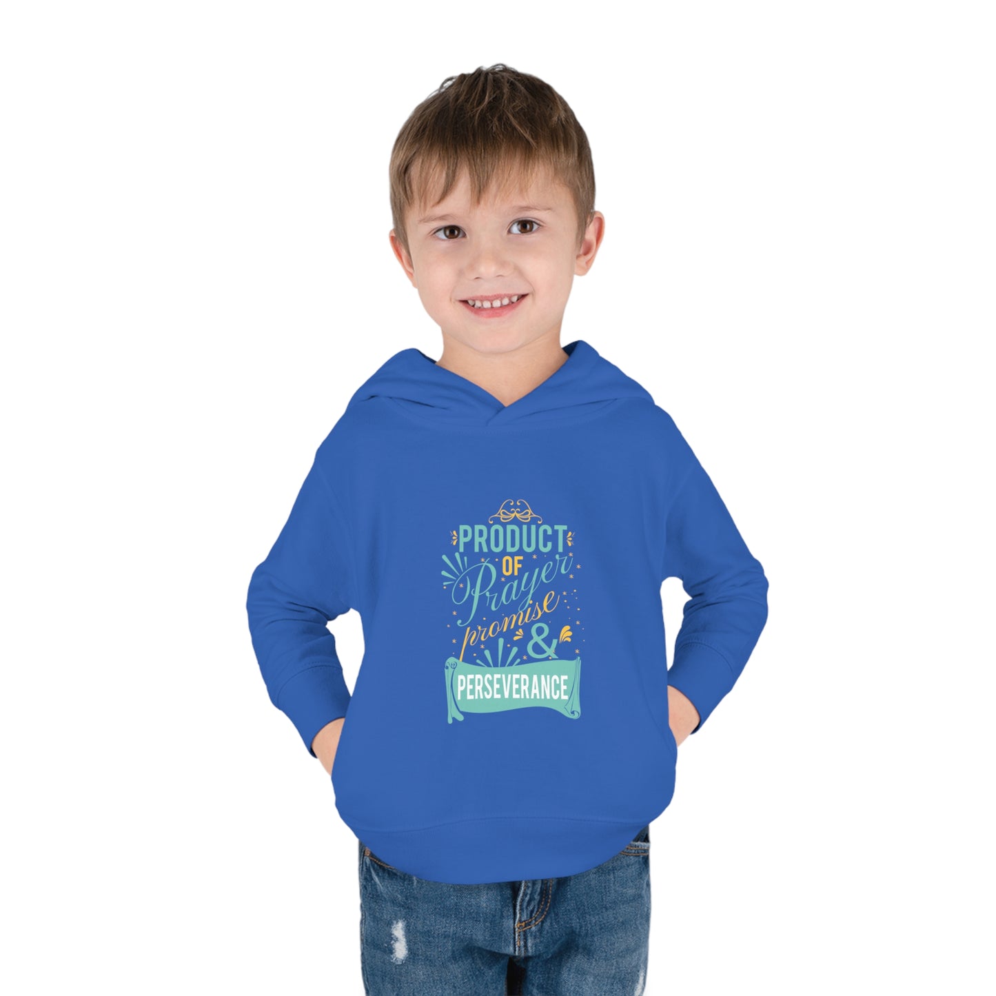 Product Of Prayer Promise & Perseverance Toddler Christian Pullover Fleece Hoodie Printify