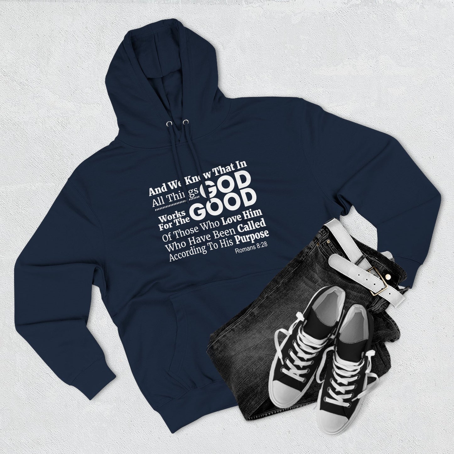 Inspirational Three - Panel Fleece Unisex Hoodie, Christian Apparel, Cozy Sweatshirt, Gift for Believers, Scripture Hoodie - ClaimedbyGodDesigns