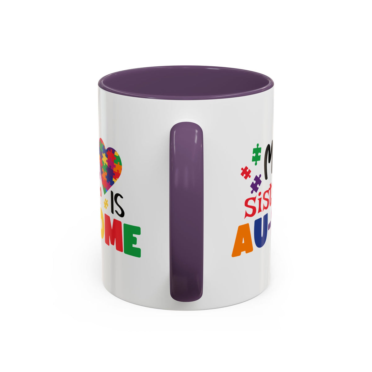 Colorful Autism Awareness Coffee Mug - "My Sister is AU-some"