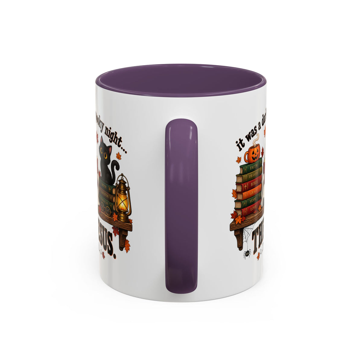 Halloween Christian Coffee Mug — “It Was a Dark and Spooky Night… Then Jesus” Accent Mug