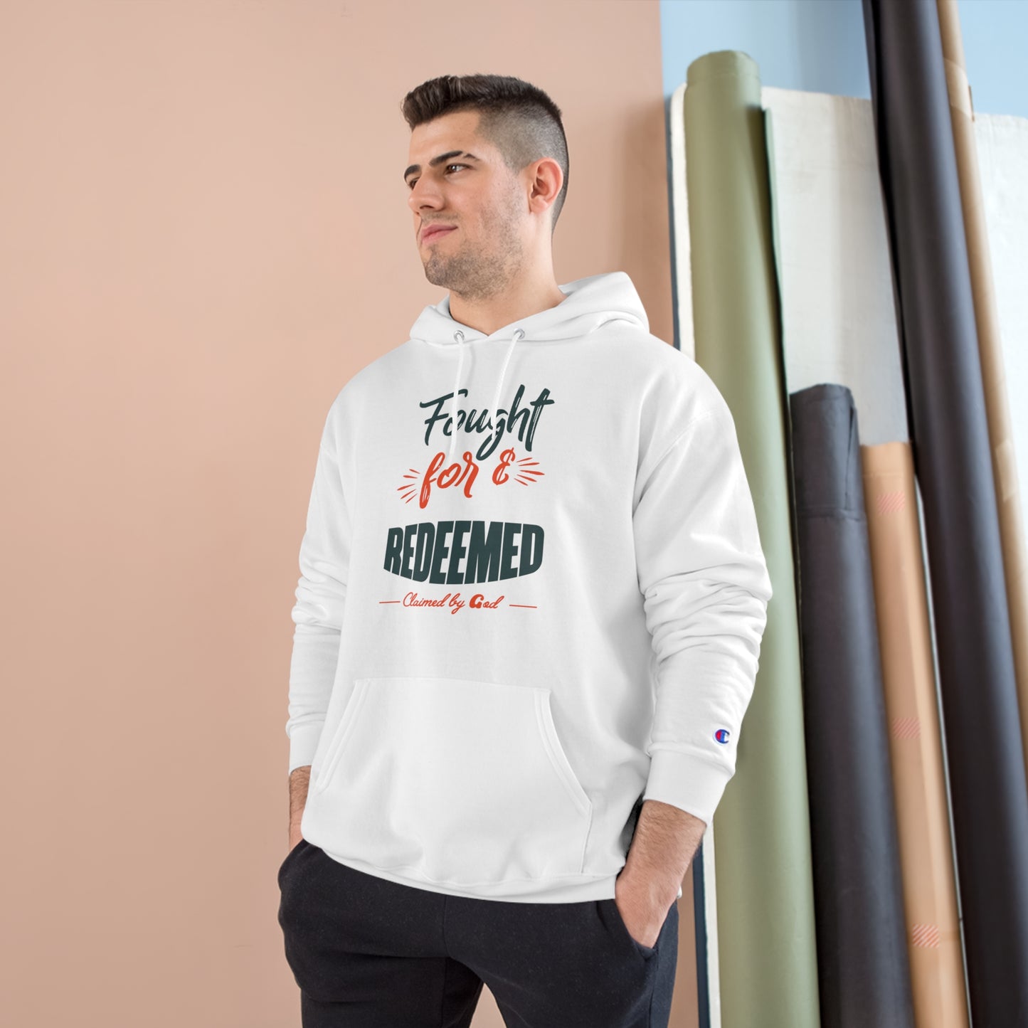 Fought For & Redeemed Unisex Champion Hoodie